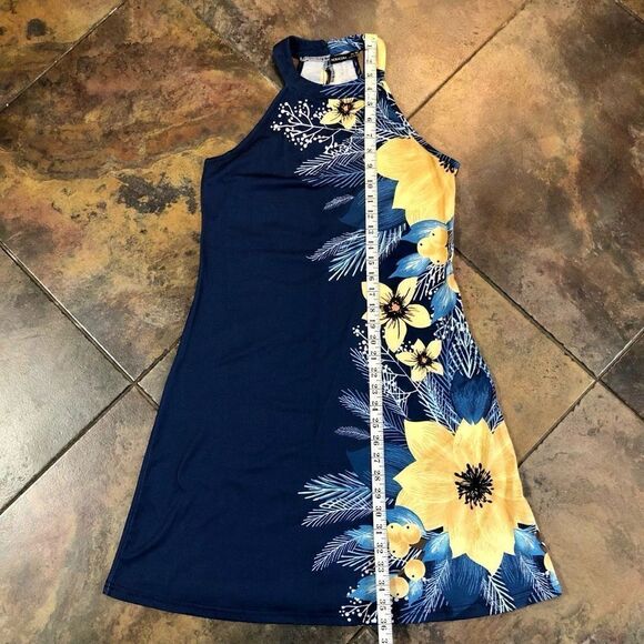 Noracora Women’s Floral Blue Dress Yellow Flowers Size Small - Picture 7 of 10